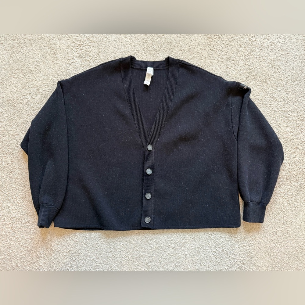 ALO Yoga Black Scholar Cardigan Sweater XL - worn once
